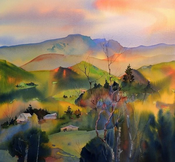 Стравинский художник пейзажи акварелью