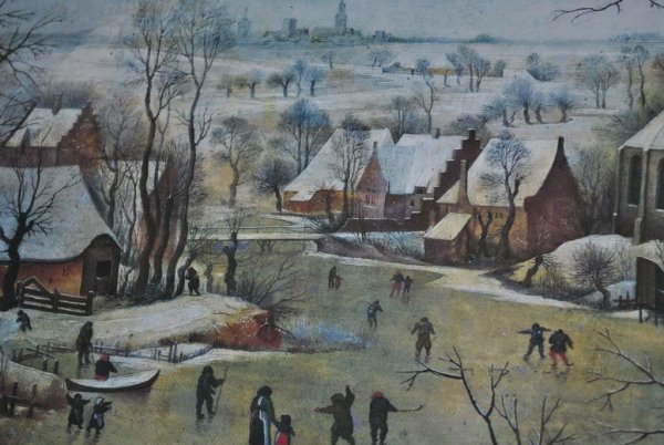 Хендрик Аверкамп «зимний пейзаж с конькобежцами» 1609