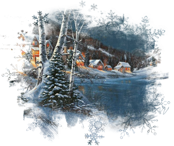 Зима на прозрачном фоне