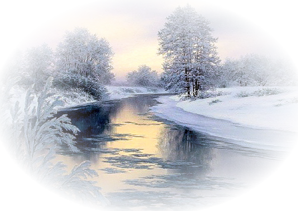 Зимняя деревня мультяшная