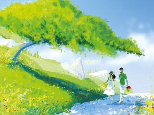 Пейзаж с людьми