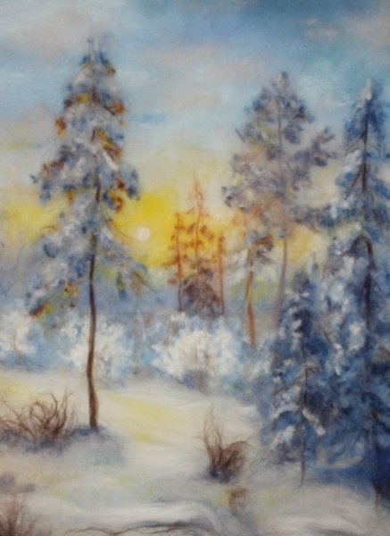 Виктория Конопляник картины из шерсти