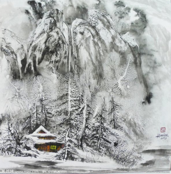 Гохуа китайская живопись зима