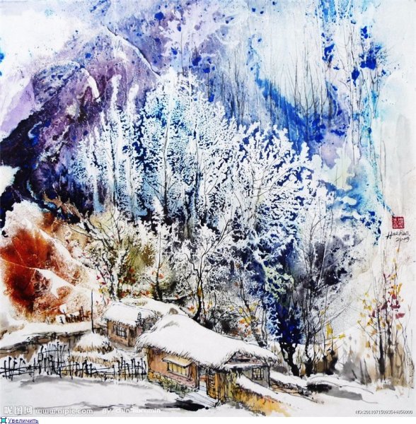 Акварели китайского художника бай Хаоран (bai Haoran)