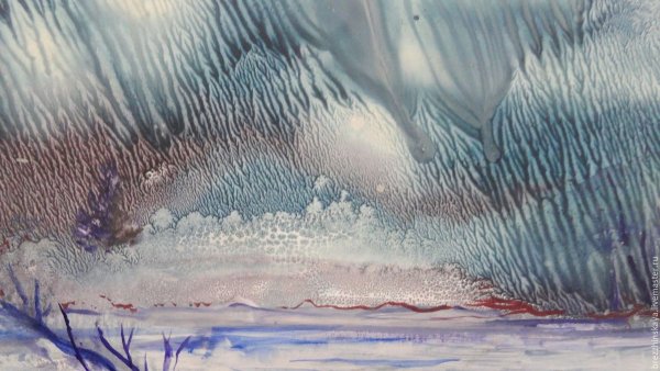 Монотипия Пейзажная Весна