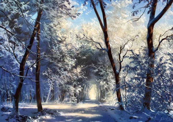 Художник Виктор Юшкевич зима