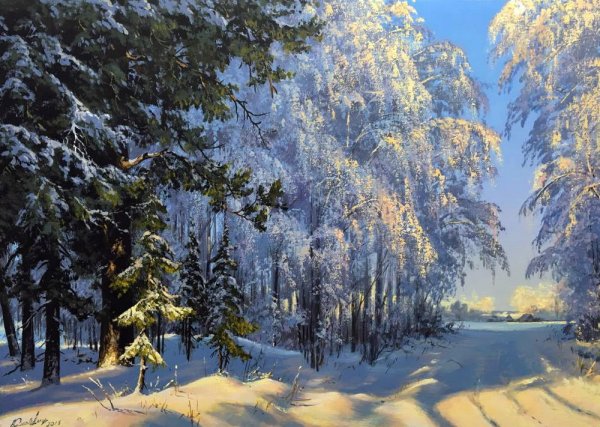 Виктор Юшкевич художник зимний лес