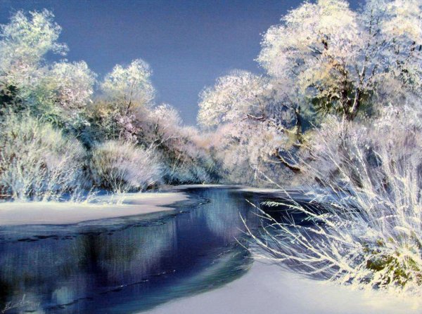 Художник Виктор Юшкевич зимние пейзажи