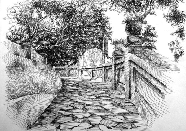 Небольшой пейзаж карандашом