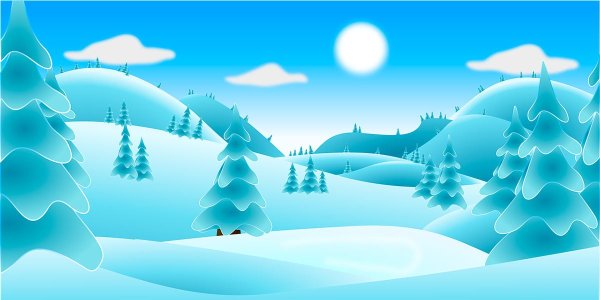 Зима мультяшная