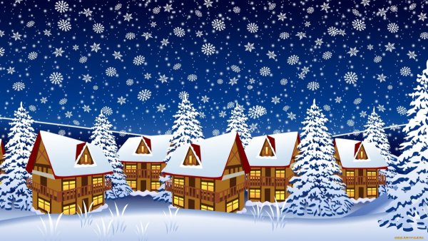 Новогодний пейзаж детский