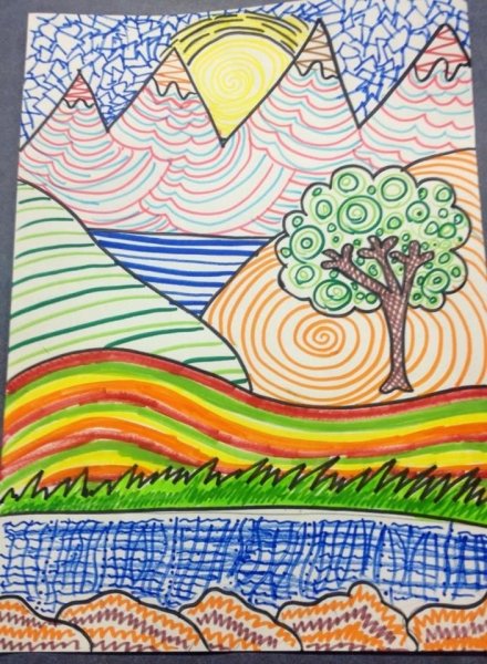 Горы фломастером