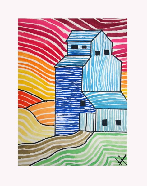 Пейзаж фломастерами для детей