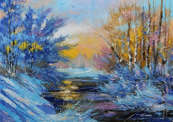 Художник Сергей Воронкин зимние пейзажи