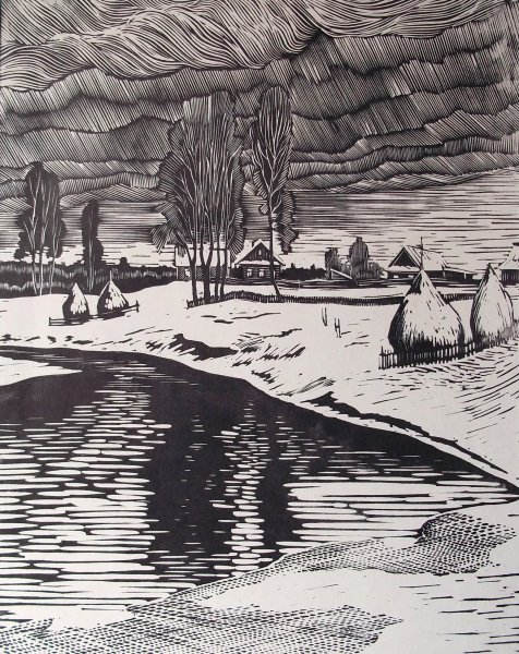 Семик линогравюра