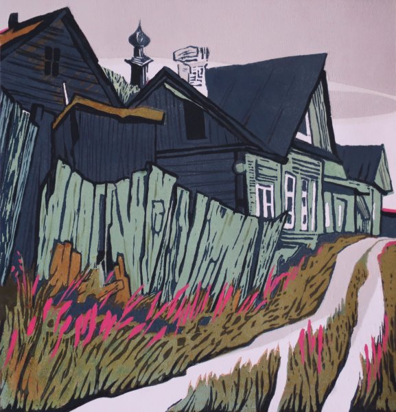 Евгения Мельникова. Линогравюра цветная