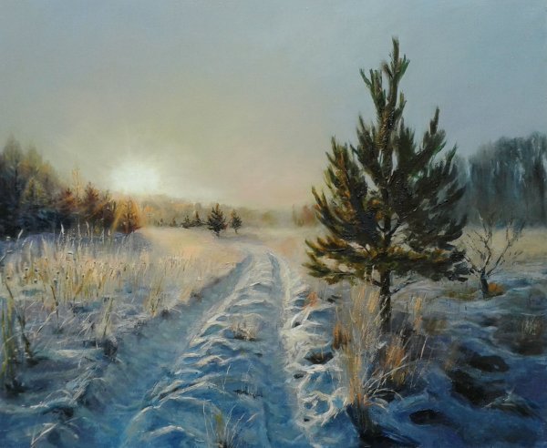 "Зимний пейзаж". Масло. Художник Игорь Лысенко
