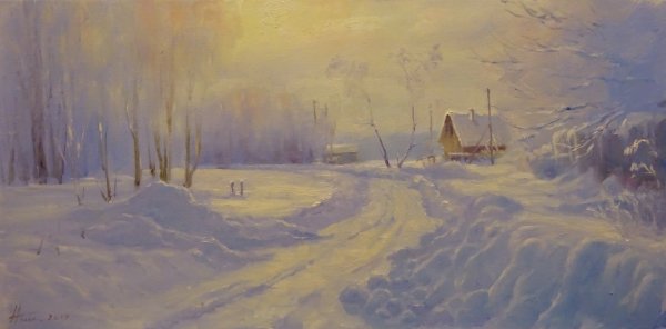 Валентин Серов зима в Абрамцево