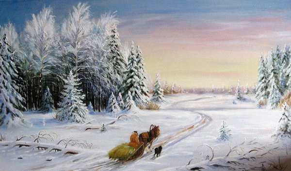 Художник Олег Пятин зима