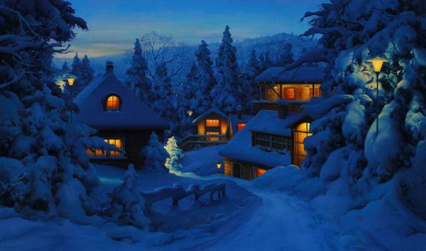 Зимний вечер романтика