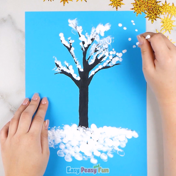 Аппликация зимнее дерево