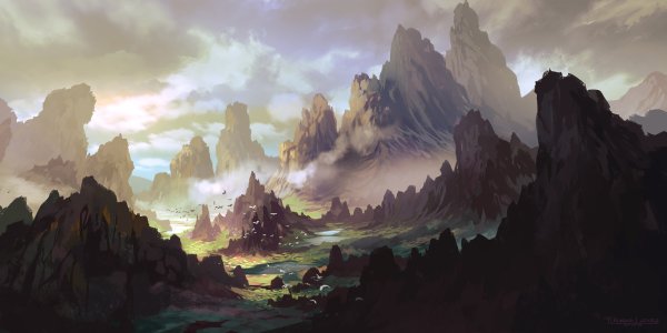 Эпический вид пейзажа