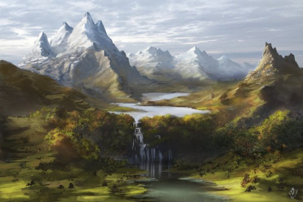 Горный пейзаж фэнтези