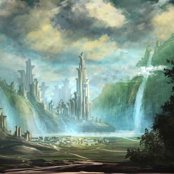 Эпический пейзаж путь реки