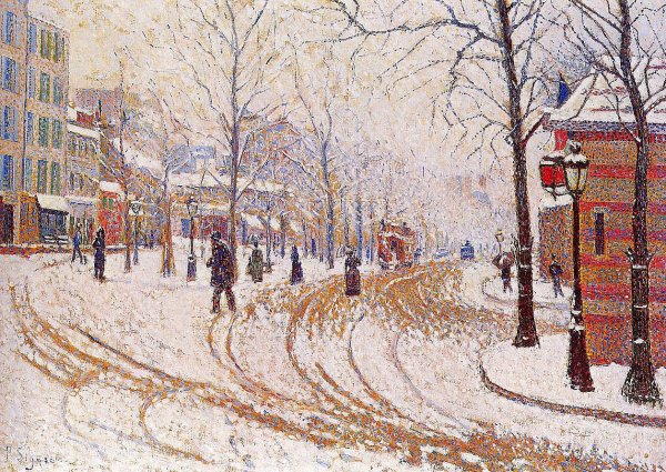 Поль Синьяк снег бульвар Клиши