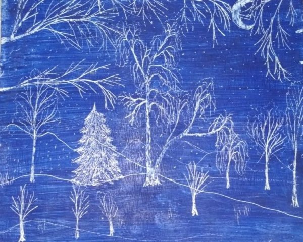 Граттаж зима