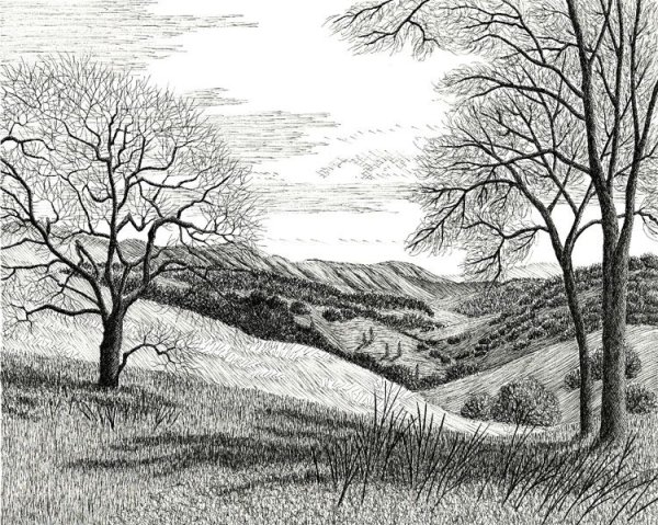 Графический пейзаж легкий