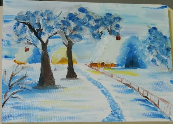 Рисование зима карандашами