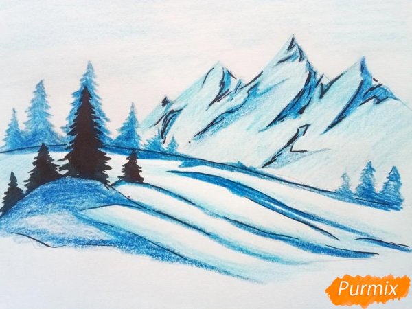 Зимний пейзаж легкий