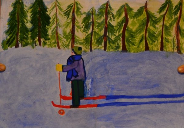 Рисование зимняя прогулка