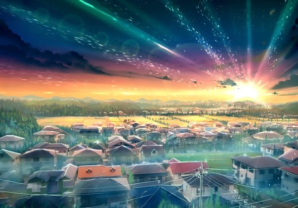 Пейзажи из аниме город