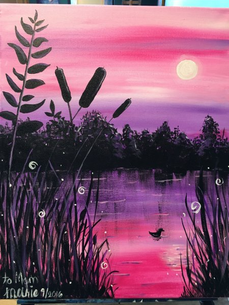 Живопись пейзажи акрилом