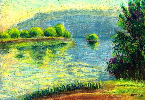 Летний пейзаж пастелью