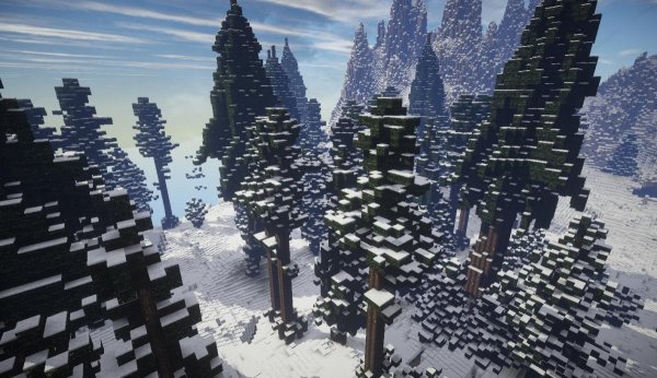 Снежный лес майнкрафт