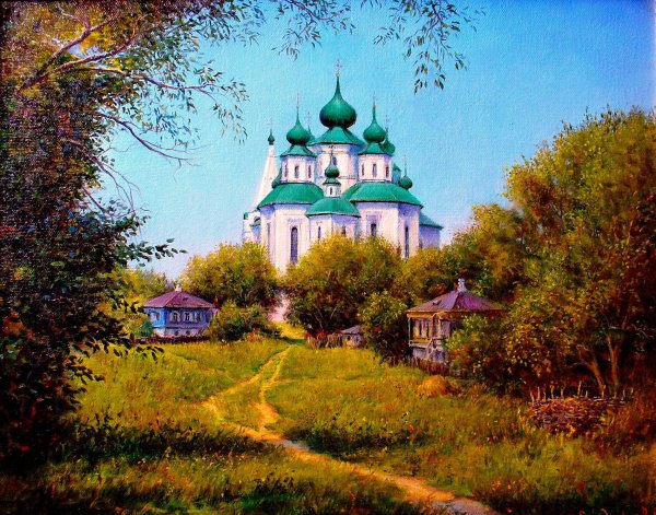 Зимний пейзаж с Церковью