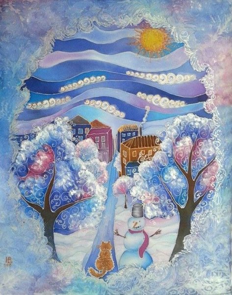 Зимний батик