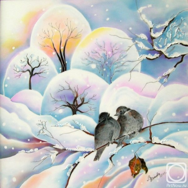 Батик зимний пейзаж