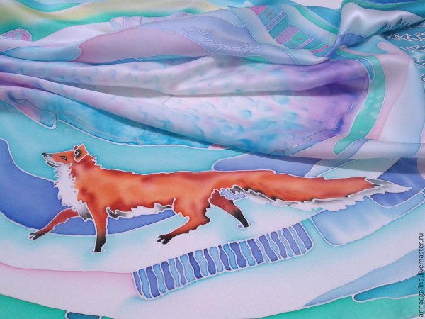 Лиса живопись батик