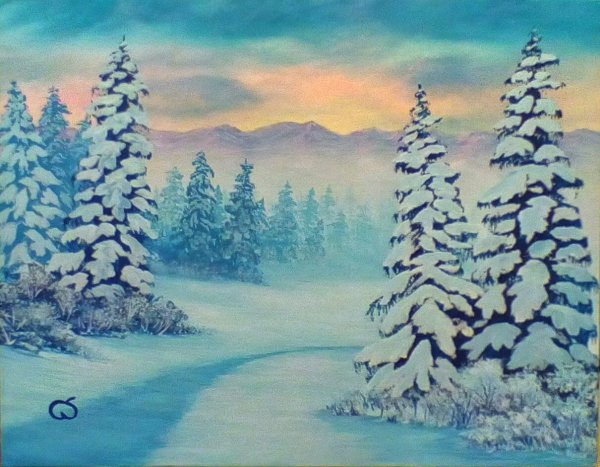 Батик Сибирский пейзаж