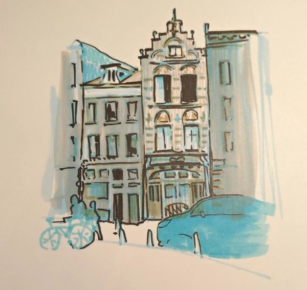 Париж акварельный скетчинг