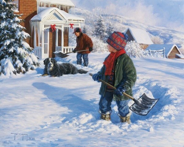 Джон Слоун картины зимний пейзаж