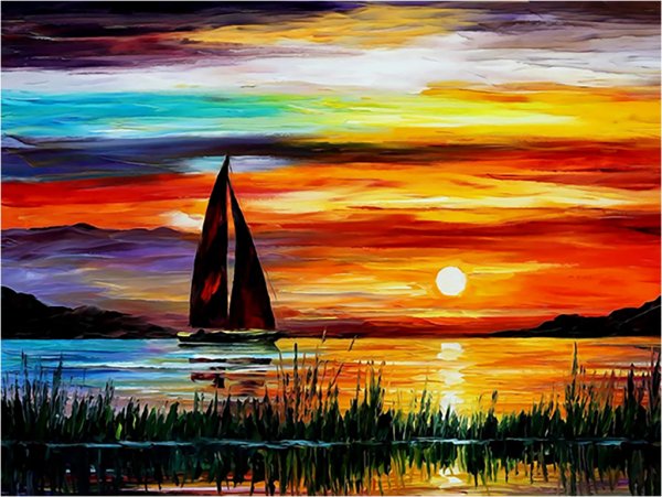 Леонид Афремов парусник закат