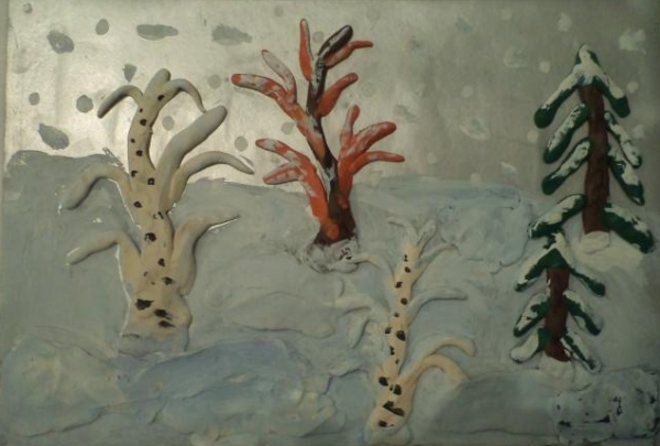 Лепка на зимнюю тематику