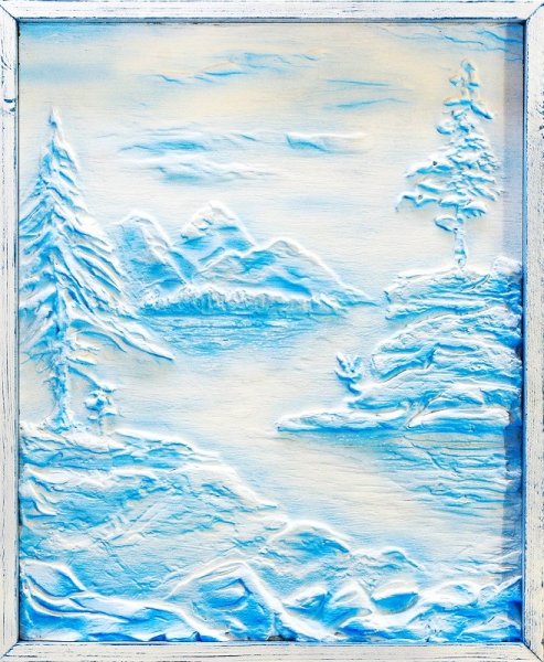 Барельеф зимний лес