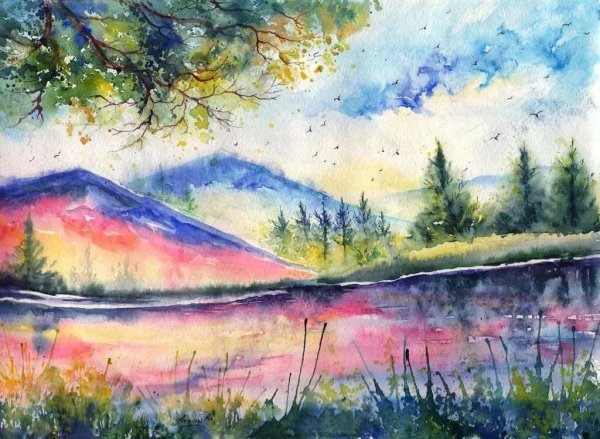 Пейзаж красками горы