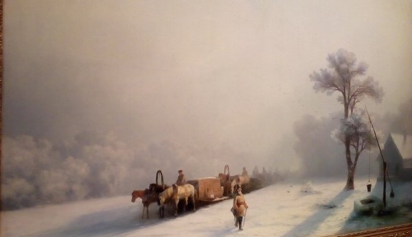 Иван Айвазовский. Зимний обоз в пути. 1857